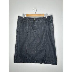 Talbots Jean Skirt Black Denim Straight Women Plus Size 16